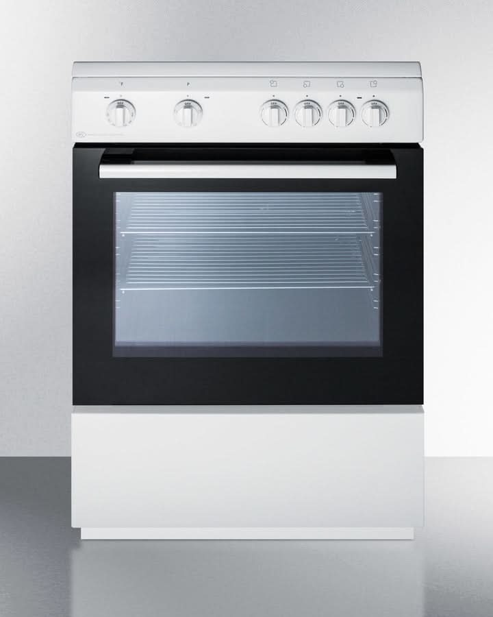 Summit - 24 Wide Smooth Top Electric Range - CLRE24WH