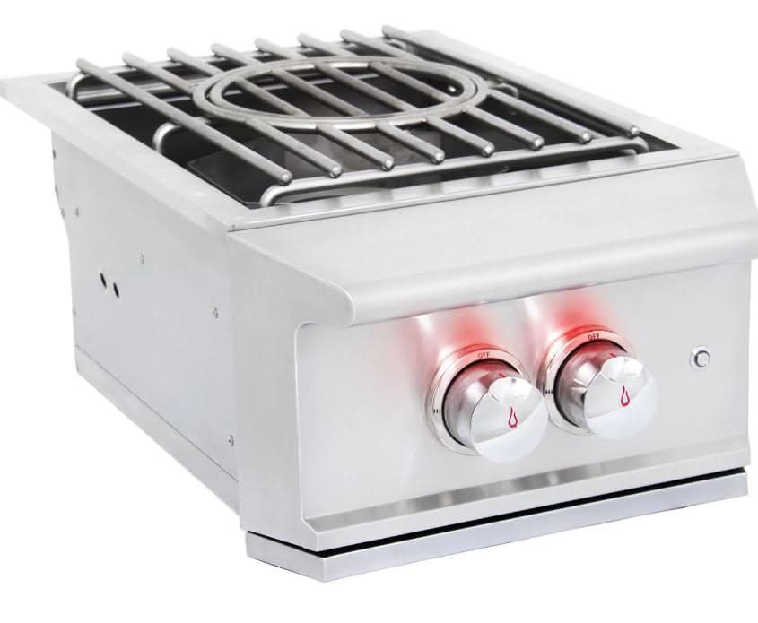 Blaze Professional LUX Built-In Natural Gas High Performance Power Burner W/ Wok Ring & Stainless Steel Lid - BLZ-PROPB-NG
