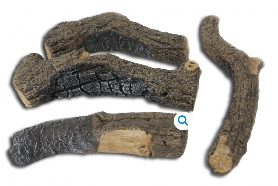 Peterson Gas Logs - FOUR CHARRED BRANCHES - BDC4