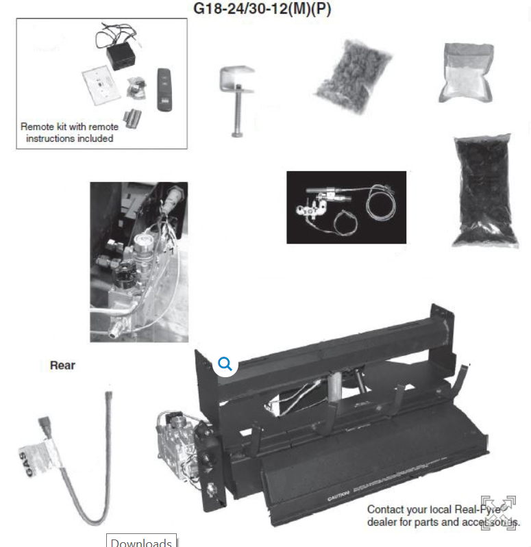 Peterson Gas Logs - OM-----VF BURNER 18/24/30 LP - G18243012P