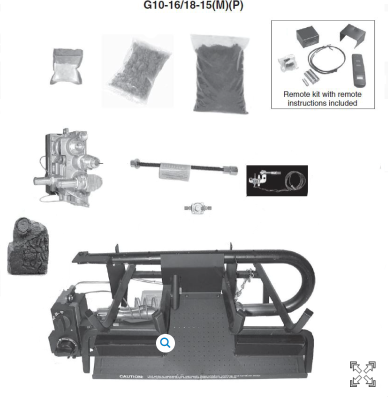 Peterson Gas Logs - 16/18" VF BURNER W/ VARIABLE REMOTE - G10161815