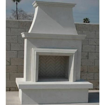 American Fyre Designs 96 Inch Vent-Free Free-Standing Outdoor Contractor's Model Fireplace - White Concrete- 140-11-A-WC-RBC