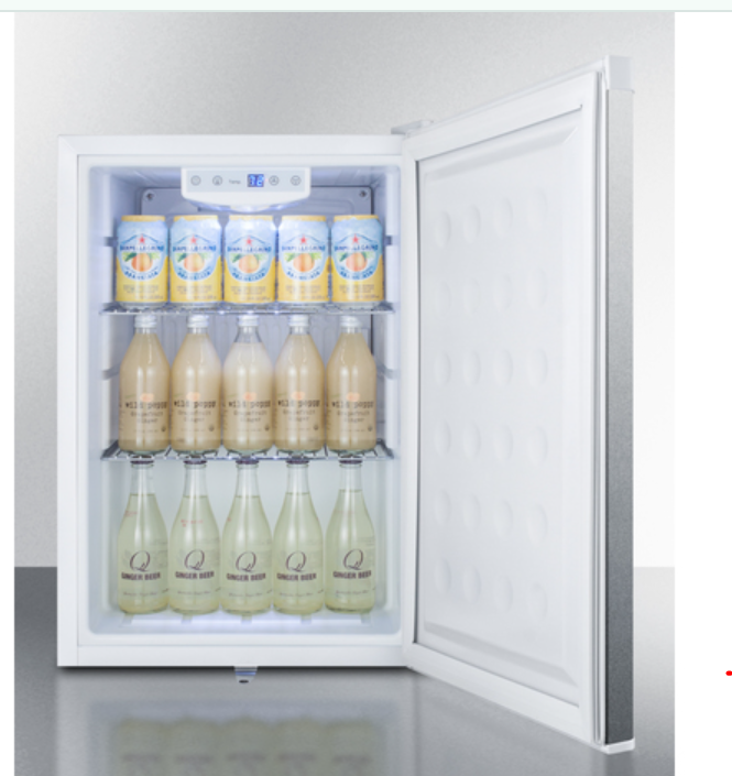 Summit Commercial - Freestanding 17 Compact All-Refrigerator in stainless steel with digital thermostat - FF31L7SS