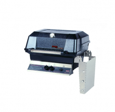 MHP Grill 23" Built-In W/ Stainless Steel Grids, Standard Burners, Cast Aluminum in Natural Gas + MHP Bolt-Down Patio Base for MHP BBQ Grills - JNR4DD-N + MPB
