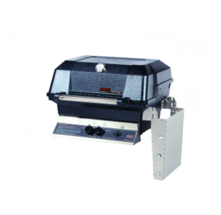 MHP Grill 23" Built-In W/ Stainless Steel Grids, Standard Burners, Cast Aluminum in Natural Gas + MHP Bolt-Down Patio Base for MHP BBQ Grills - JNR4DD-N + MPB