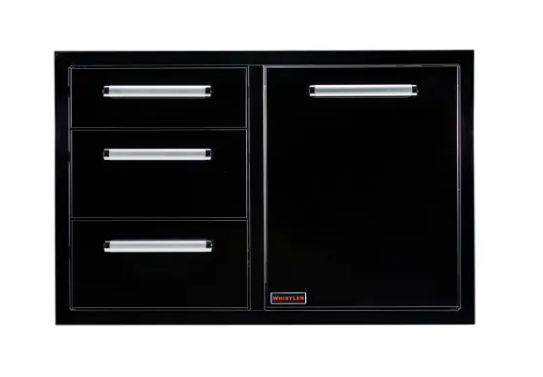 Bonfire Whistler  Black Series - Triple Drawer and Trash Can Combo - CBATDT-B