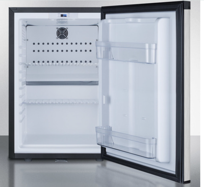 Summit - 16 Wide Compact Minibar with stainless steel door and black cabinet - MB26SS