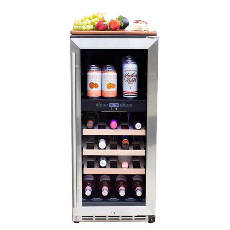 TrueFlame 15" Outdoor Rated Dual Zone Wine Cooler- AMD-RFR-15WD