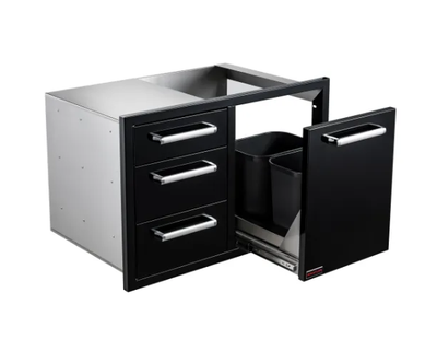 Bonfire Whistler  Black Series - Triple Drawer and Trash Can Combo - CBATDT-B