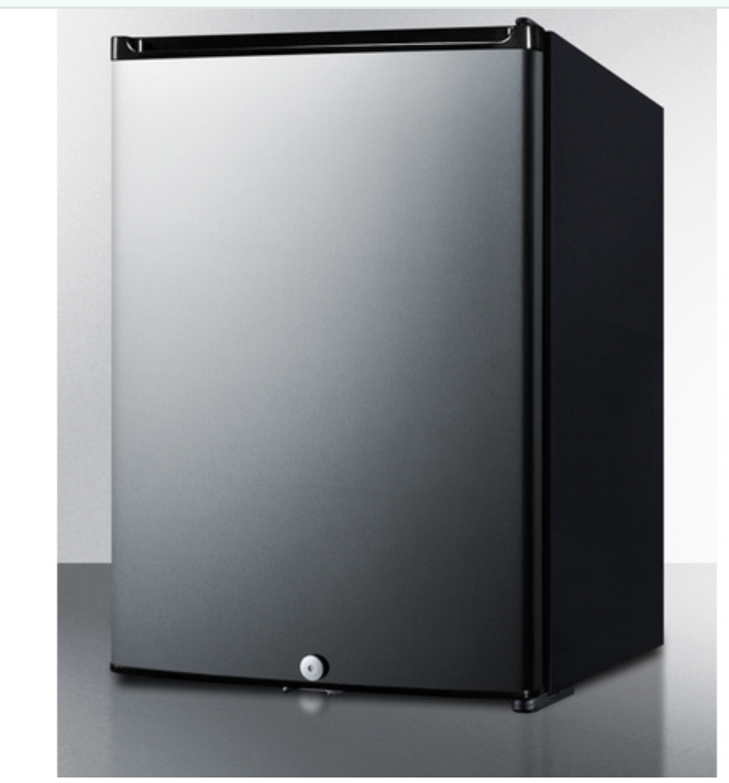 Summit - 16 Wide Compact Minibar with stainless steel door and black cabinet - MB26SS