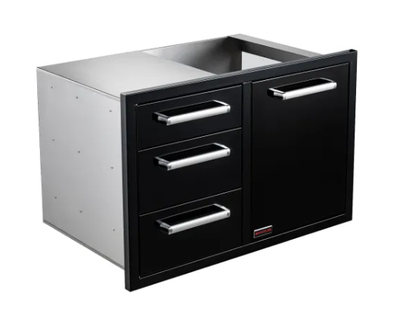 Bonfire Whistler  Black Series - Triple Drawer and Trash Can Combo - CBATDT-B