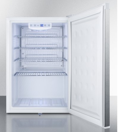 Summit Commercial - Freestanding 17 Compact All-Refrigerator in stainless steel with digital thermostat - FF31L7SS