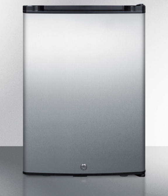 Summit - 16 Wide Compact Minibar with stainless steel door and black cabinet - MB26SS