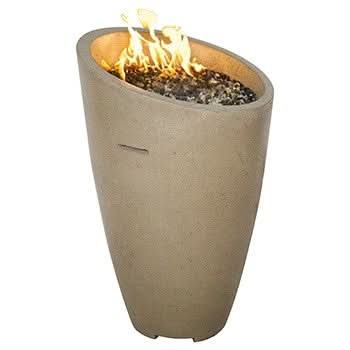 American Fyre Designs 23 Inch Eclipse Fire Urn with Door, Black Lava, Propane Gas, With Access- 520-BA-11-M2PC
