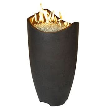 American Fyre Designs 20 Inch Wave Fire Urn with Door, Black Lava, Natural Gas, With Access- 530-BA-11-M2NC