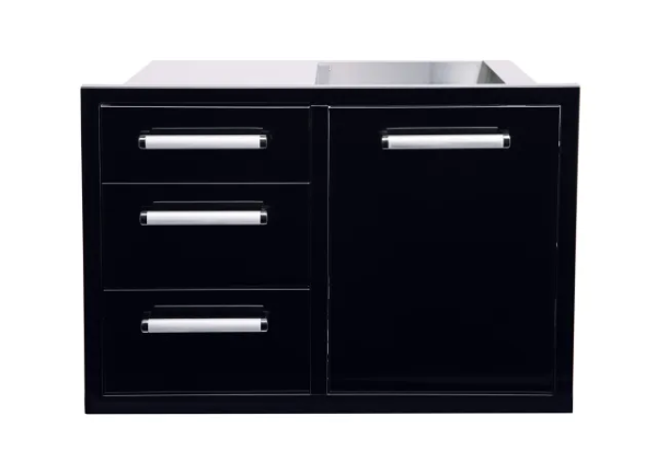 Bonfire Whistler  Black Series - Triple Drawer and Trash Can Combo - CBATDT-B