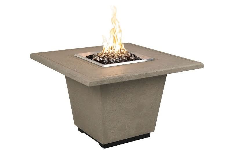 American Fyre Designs 24 Inch Cosmopolitan Square Firetable, Light Basalt, Natural Gas- 640-LB-11-M2NC