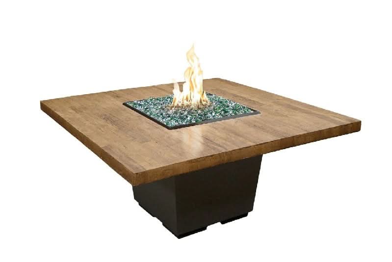 American Fyre Designs 29 Inch Cosmopolitan Square Dining Firetable, Smoke, Propane Gas- 642-SM-11-M6PC