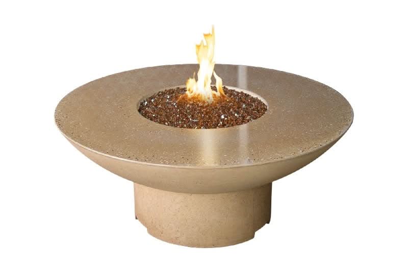 American Fyre Designs 20 Inch Round Lotus Firetable, Black Lava, Natural Gas- 653-BA-11-M2NC