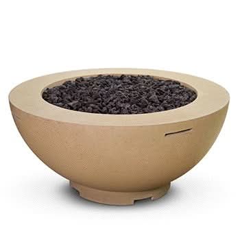 American Fyre Designs 48 Inch Round Fire Bowl, White Aspen, Propane Gas- 731-WA-11-M6PC