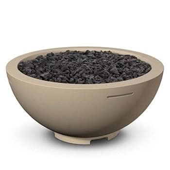 American Fyre Designs 32 Inch Round Fire Bowl, Smoke, Propane Gas- 733-SM-11-M6PC