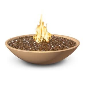 American Fyre Designs 40 Inch Marseille Round Fire Bowl, Cafe Blanco, Natural Gas- 752-CB-11-M6NC
