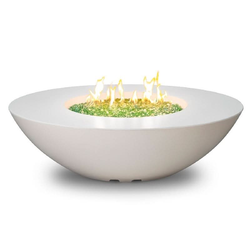 American Fyre Designs 18 Inch Calais Oval Firetable, White Aspen, Natural Gas- 759-WA-11-M4NC