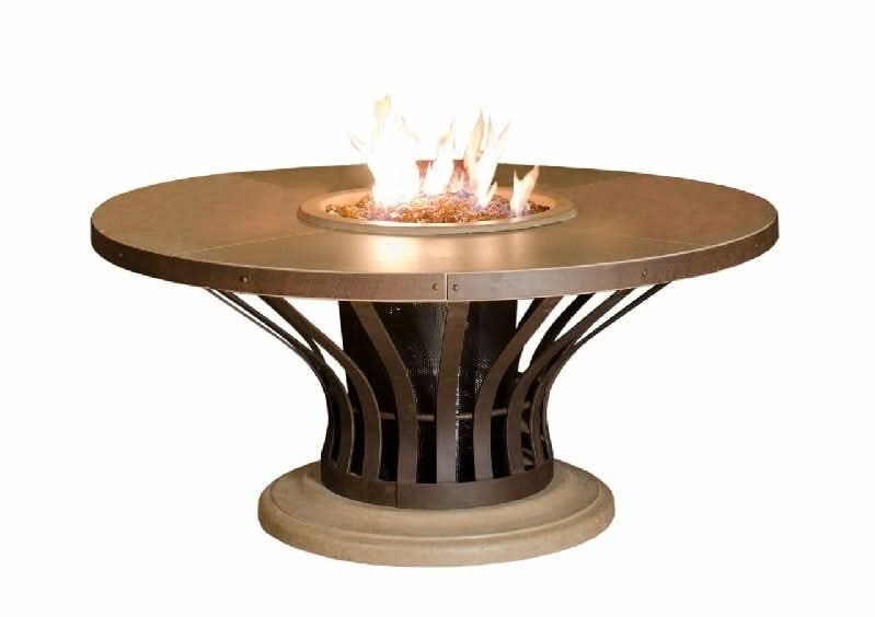 American Fyre Designs 25 Inch Fiesta Round Firetable, Black Lava, Natural Gas- 770-BA-11-M2NC