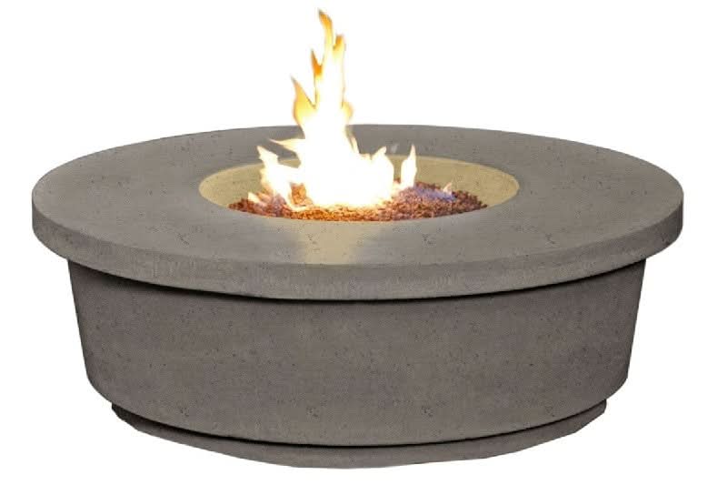 American Fyre Designs 15 1/2 Inch Contempo Round Firetable, Concrete Grey, Propane Gas- 782-CG-11-M2PC