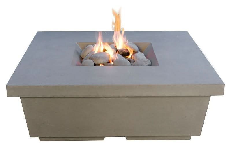 American Fyre Designs Reclaimed Wood 15 1/2 Inch Contempo Square Firetable, Silver Pine, Natural Gas- 784-BA-SP-M2NC