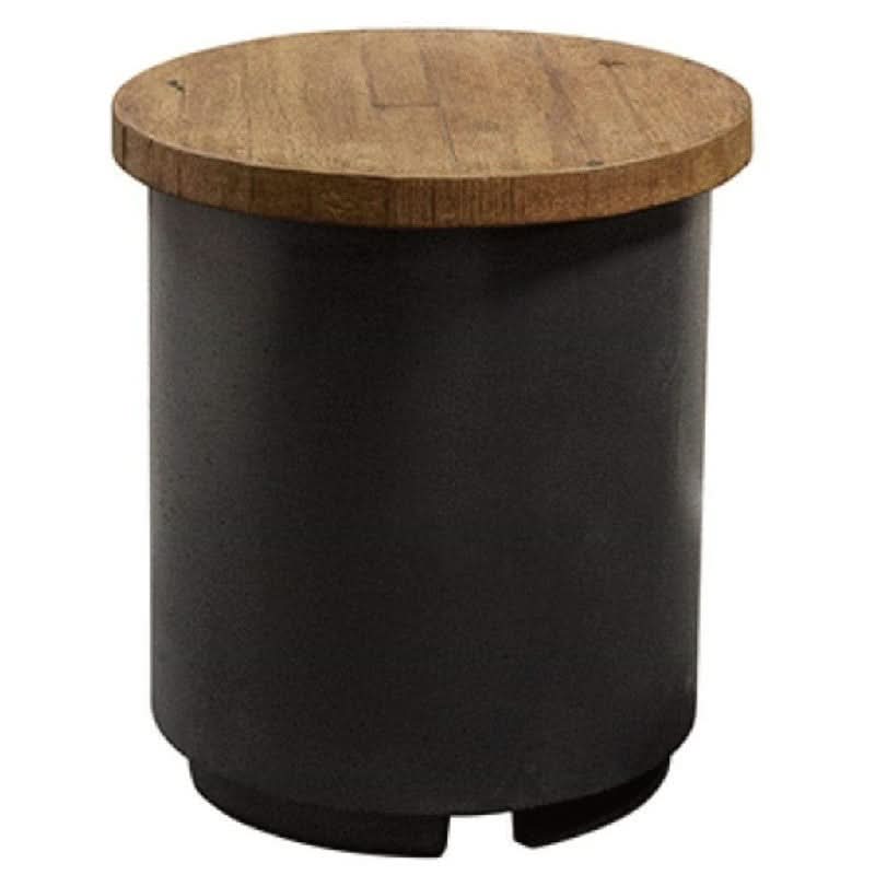 American Fyre Designs Reclaimed Wood 17 Inch Contempo Propane Tank Cover or End Table, French Barrel Oak- 8510-BA-FO