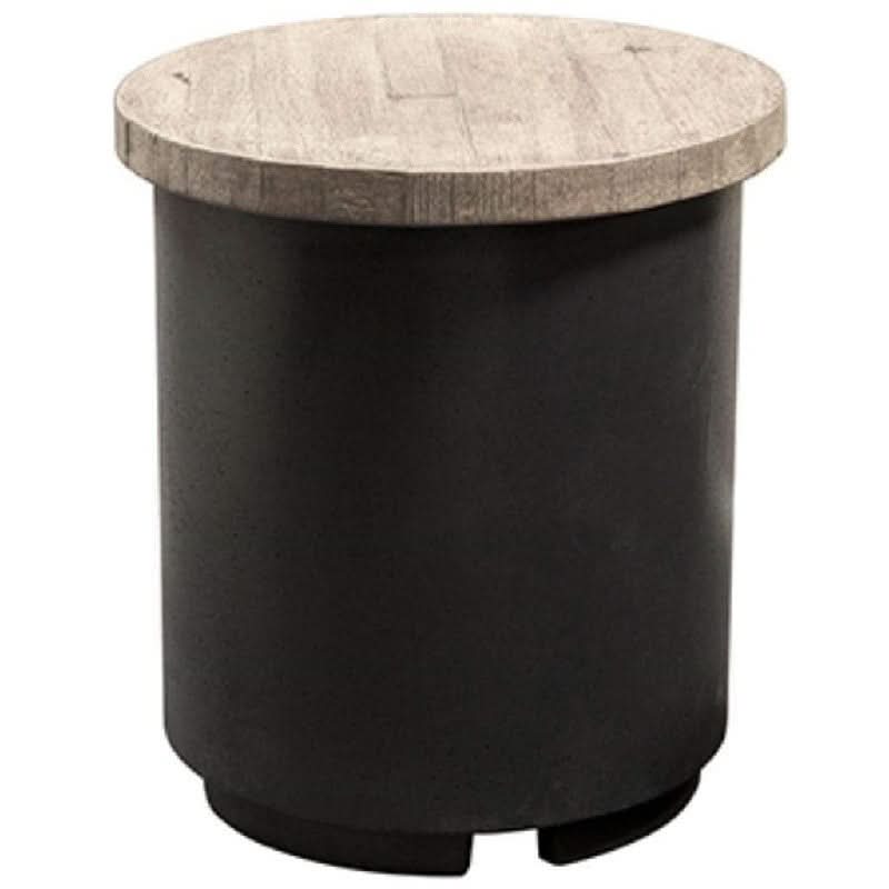 American Fyre Designs Reclaimed Wood 17 Inch Contempo Propane Tank Cover or End Table, Silver Pine- 8510-BA-SP