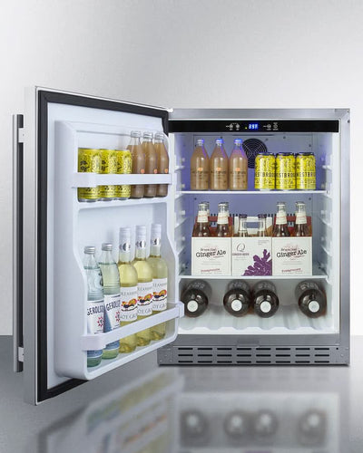 Summit 24-Inch Outdoor Refrigerator with Left Hand Door - AL55OSCSSLHD