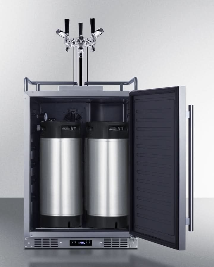 Summit 24 Wide Built-In Outdoor Commercial Beer Kegerator - BC74OSCOMTRIPLE