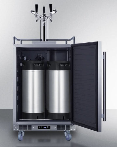 Summit 24 Wide Built-In Outdoor Commercial Beer Kegerator - BC74OSCOMTRIPLE
