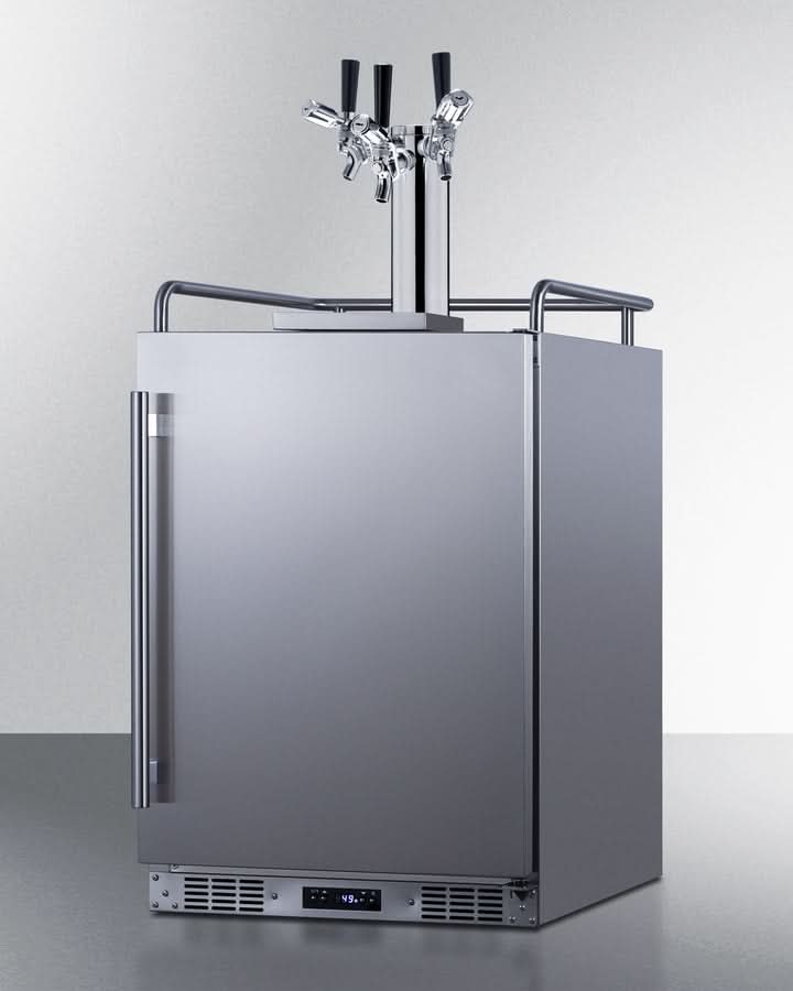 Summit 24 Wide Built-In Outdoor Commercial Beer Kegerator - BC74OSCOMTRIPLE