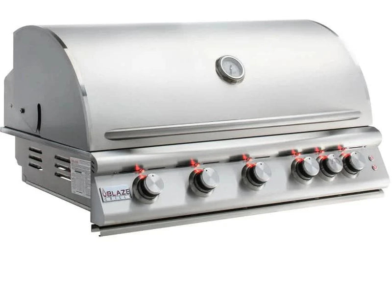 Blaze Outdoor Standard Package 40-inch LTE 5 burner Grill with Rotisserie, Stainless Steel Door and Side Burner LP