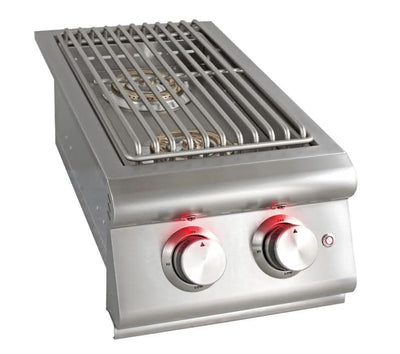 Blaze Premium LTE Built-In Natural Gas Stainless Steel Double Side Burner with Lid Open Box- BLZ-SB2LTE-NG-OB