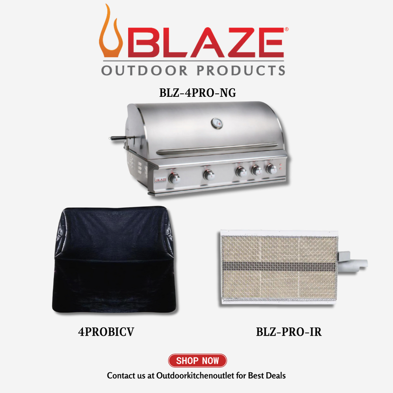 Title Blaze Outdoor Basic Package Pro Lux 44-inch 4-burner Grill w/ Cover and Infrared Burner NG