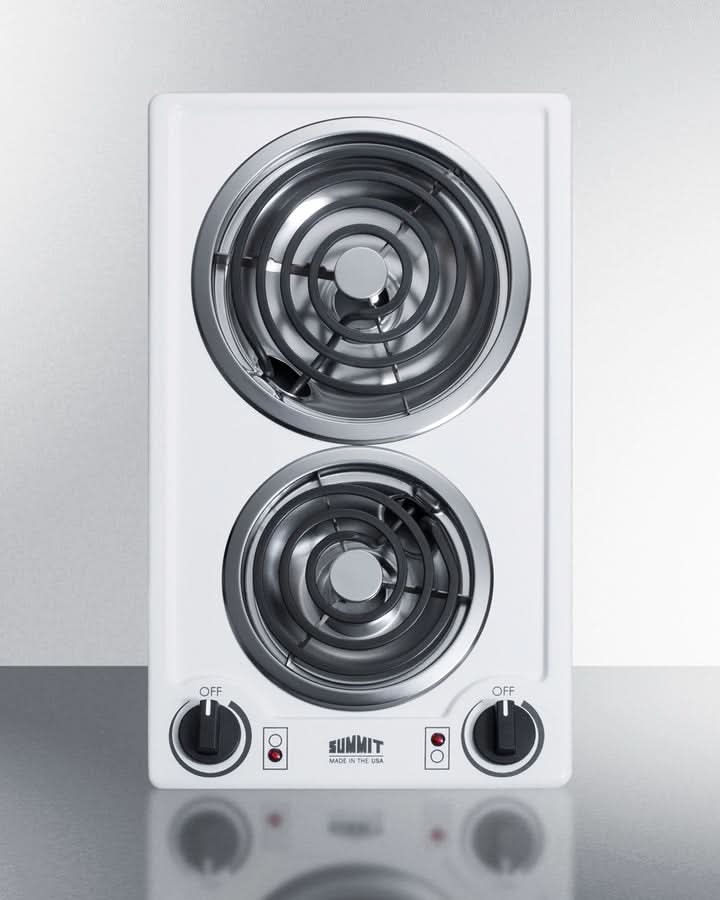 Summit 12 Wide 115V 2-Burner Coil Cooktop White - CCE211WH