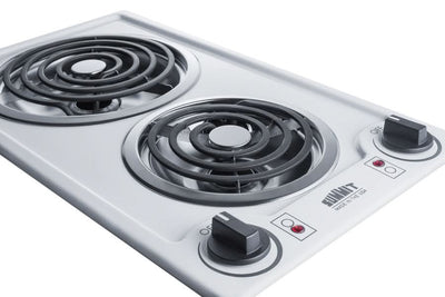 Summit 12 Wide 115V 2-Burner Coil Cooktop White - CCE211WH