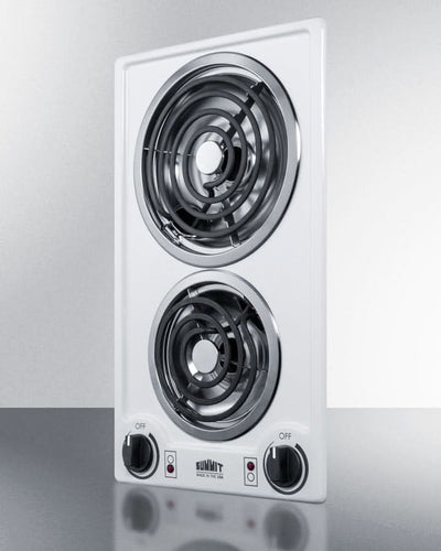 Summit 12 Wide 115V 2-Burner Coil Cooktop White - CCE211WH