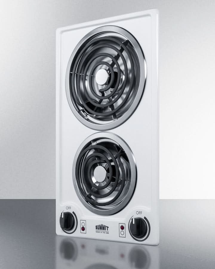 Summit 12 Wide 115V 2-Burner Coil Cooktop White - CCE211WH