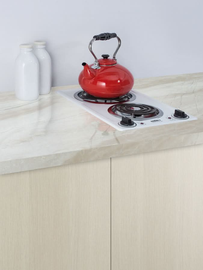 Summit 12 Wide 230V 2-Burner Coil Cooktop White - CCE225WH