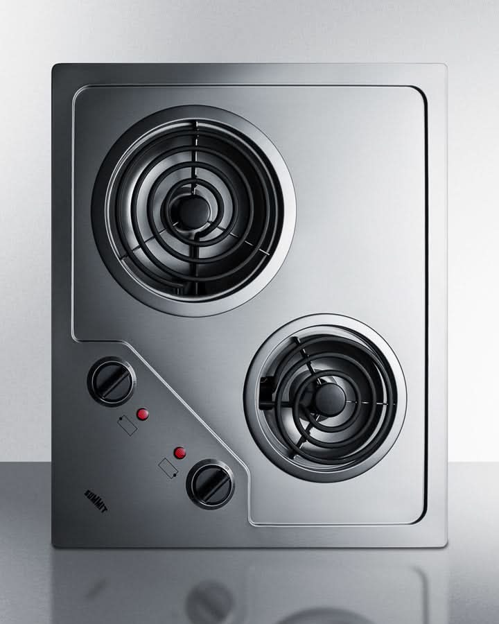 Summit 21 Wide 115V 2-Burner Coil Cooktop - CR2B122
