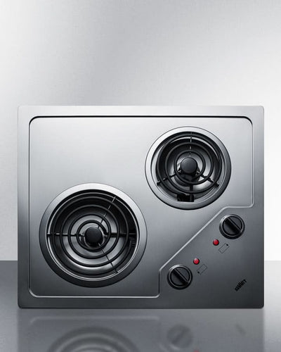 Summit 21 Wide 115V 2-Burner Coil Cooktop - CR2B122