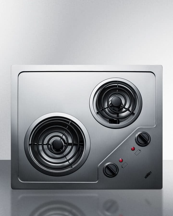 Summit 21 Wide 115V 2-Burner Coil Cooktop - CR2B122