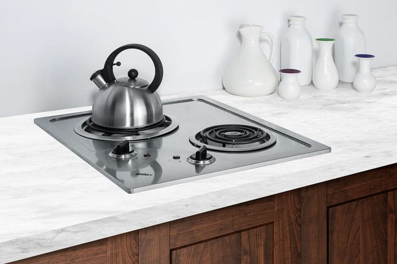 Summit 21 Wide 115V 2-Burner Coil Cooktop - CR2B122