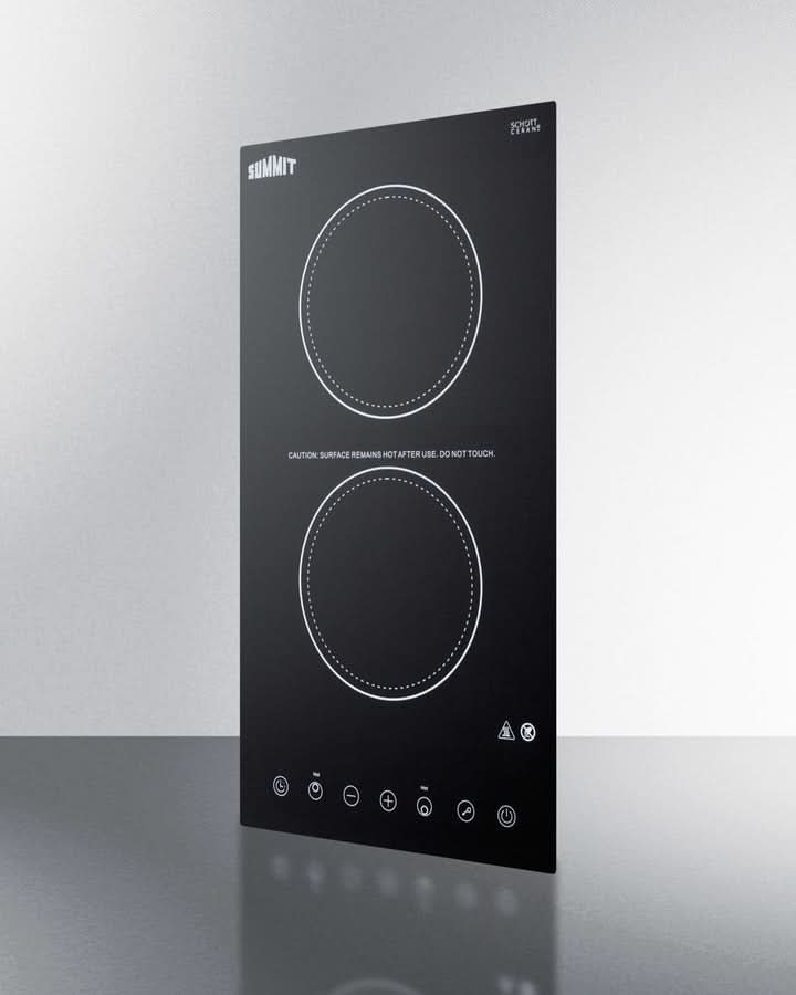 Summit 12 Wide 115V 2-Burner Radiant Cooktop Black - CR2B15T1B