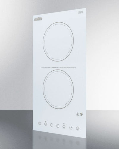 Summit 12 Wide 115V 2-Burner Radiant Cooktop White - CR2B15T2W